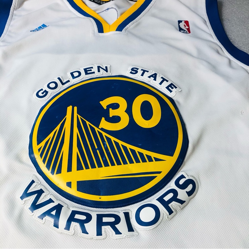 Adidas Golden State Warriors Steph Curry #30 Men's Sz XL +2 NBA Stitch READ - Picture 4 of 10